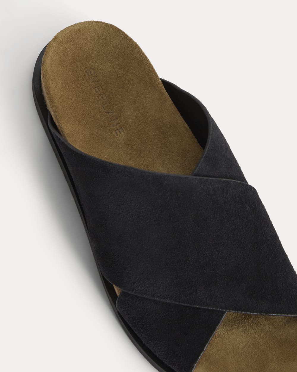 The Suede Crossover Sandal | Black - Image 7