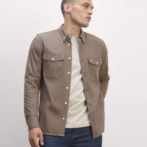 The Brushed Flannel Shirt | Taupe Melange