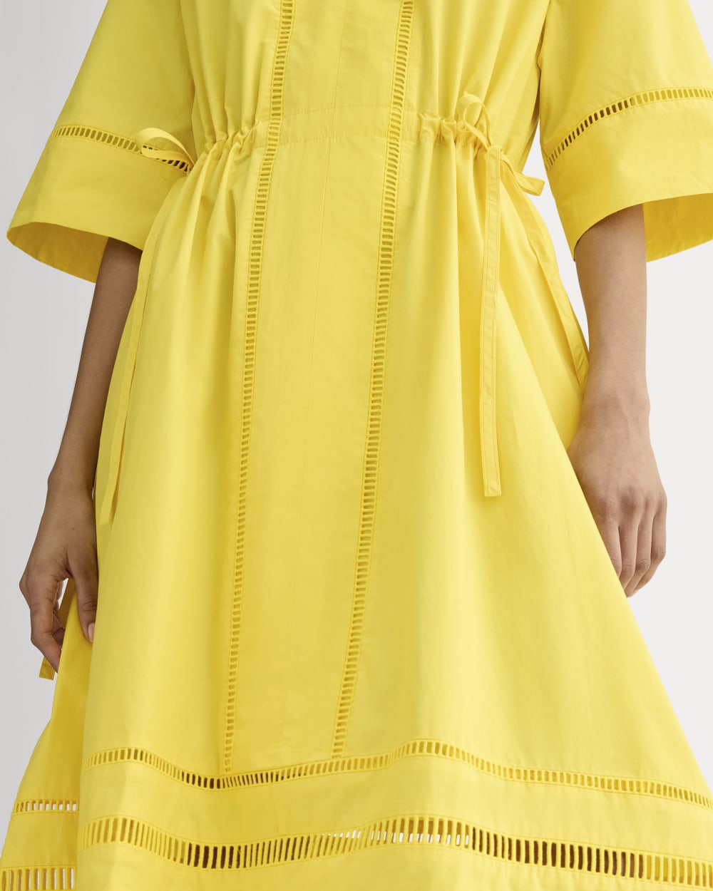 The Lace Trim Caftan Dress | High Visibility Yellow - Image 4