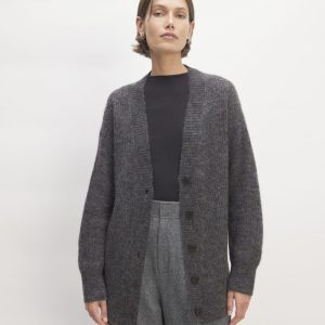 The Alpaca Oversized Cardigan | Dark Charcoal