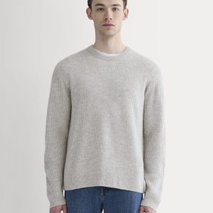 The Fisherman Crew in Wool Cashmere | Light Heather Grey