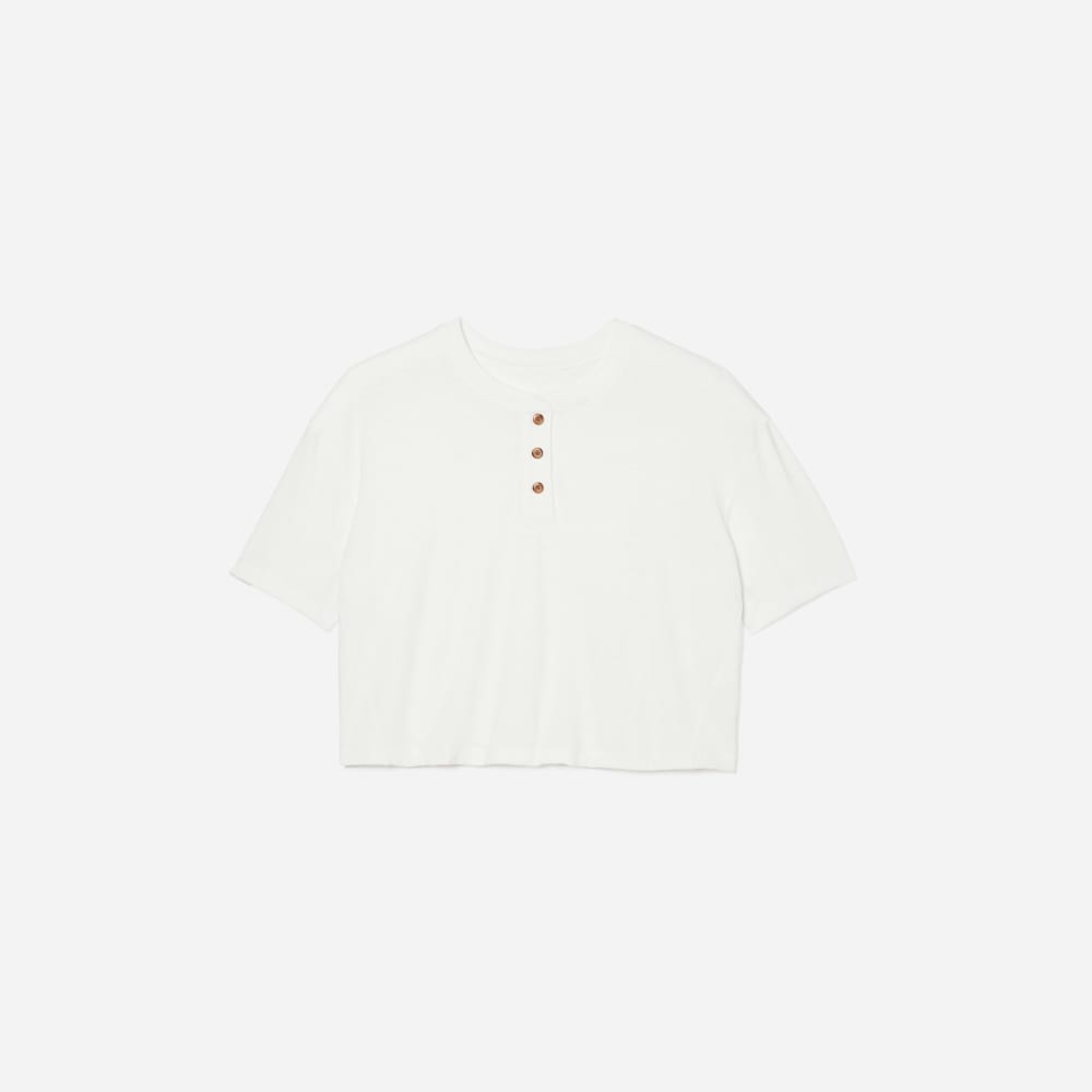 The Vintage Henley Hemp Tee | White