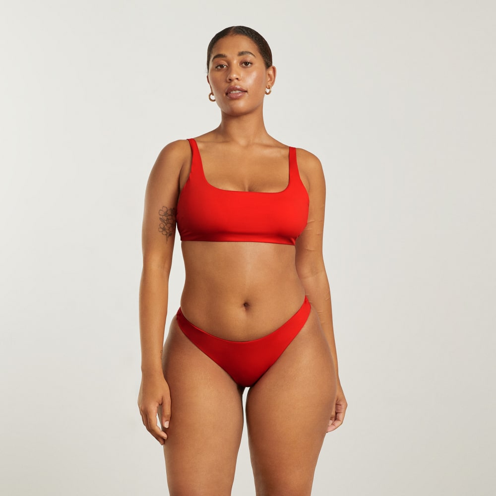 The Square-Neck Bikini Top | Bright Red - Image 3