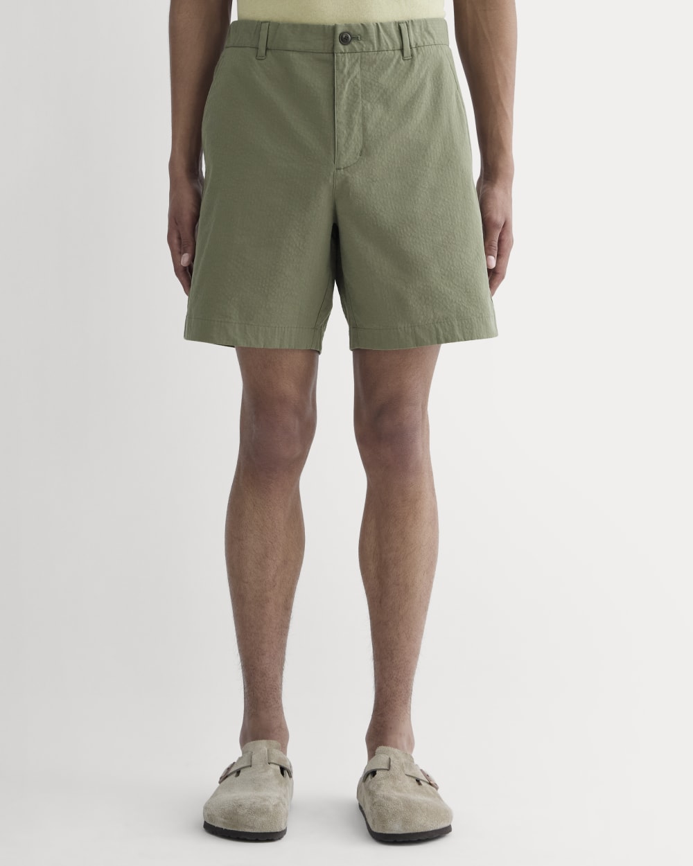 The Seersucker Short | Lichen Green