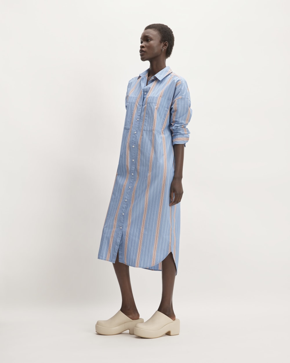 The Midi Cotton Shirt Dress | Parisian Blue / Black / Rusted Red / Bone - Image 2