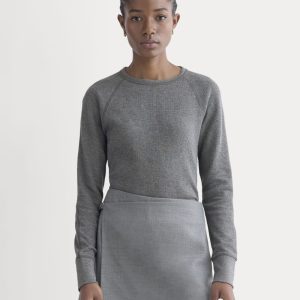 Slim-Fit Crew in Cozy Waffle | Heathered Charcoal