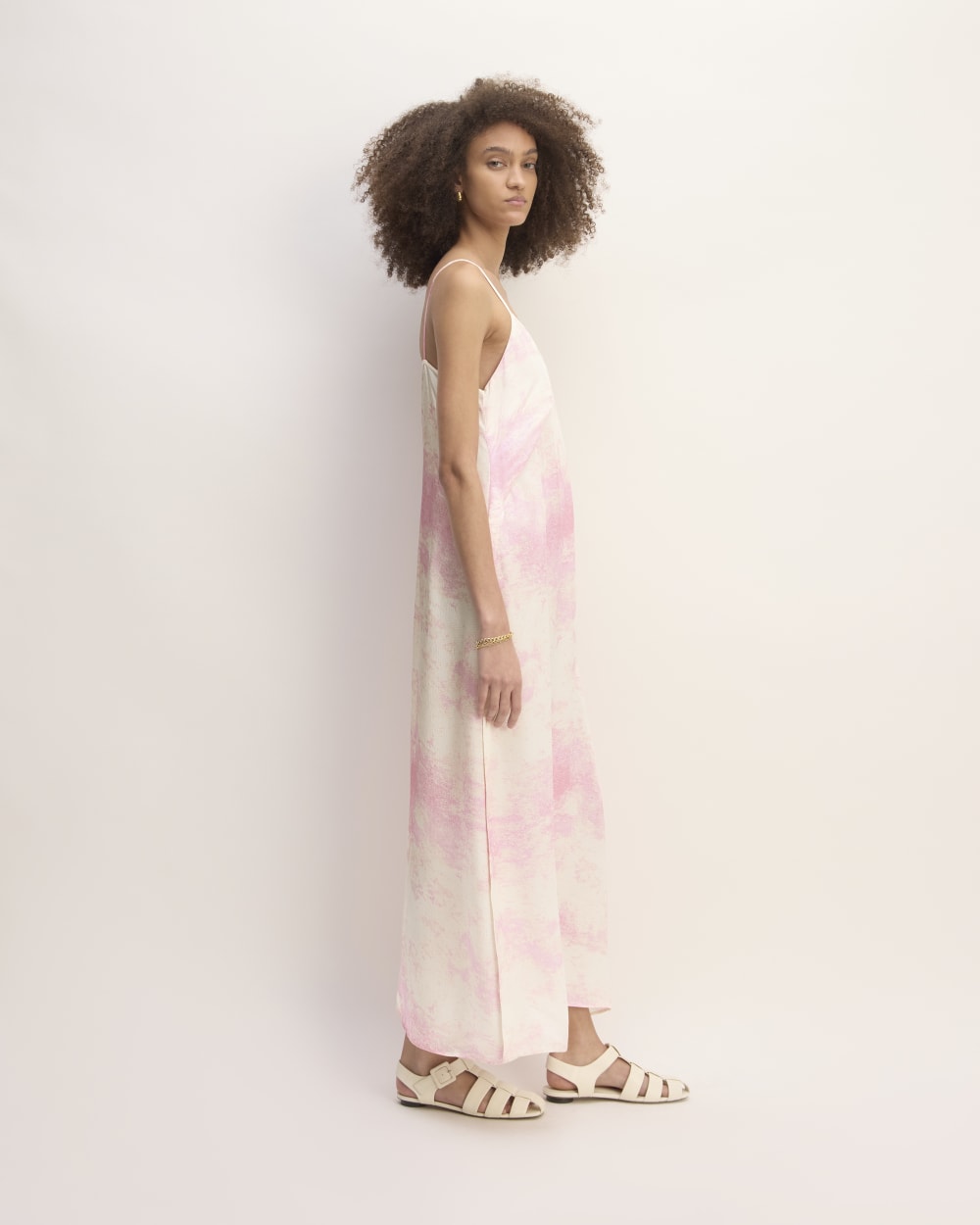 The Everlane x Marques' Almeida Satin Tie-Dye Dress | Pink Tie-Dye - Image 3