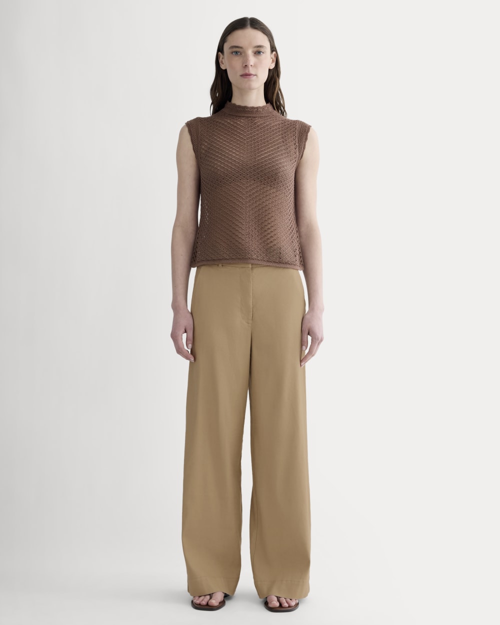 The Lace Knit Tank | Mocha - Image 3