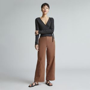 The Organic Wide-Leg Pant | Carob Brown