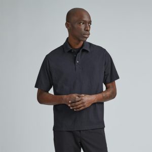 The Premium Weight Relaxed Polo | Black