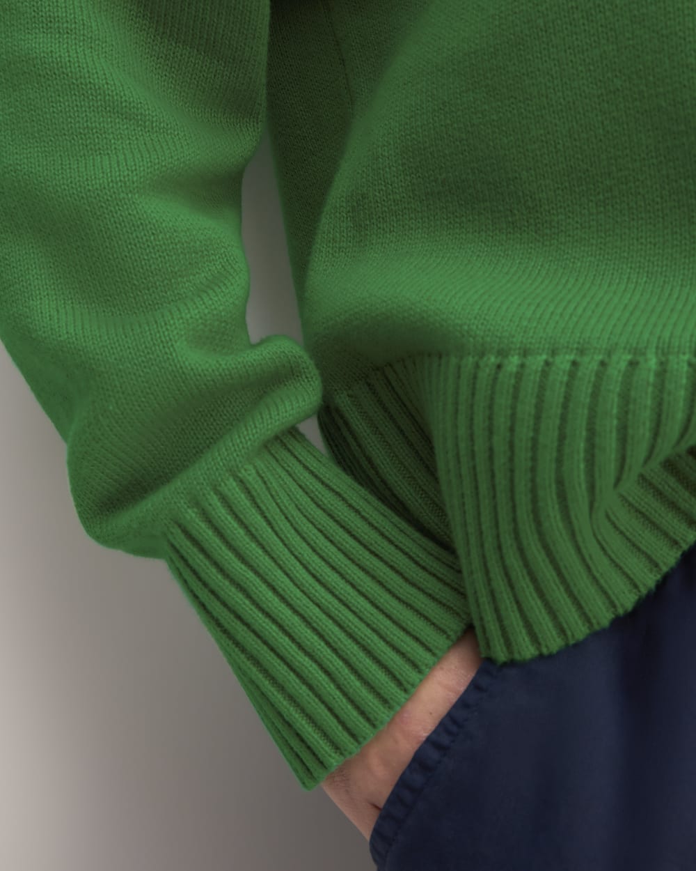 The Boxy Sweater in Everyday Cotton | Grass Green - Image 5