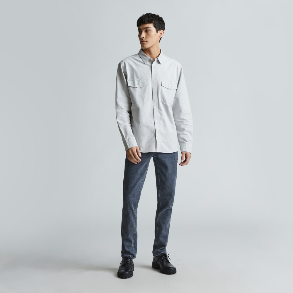 The Organic Oxford Relaxed Utility Shirt | Grey - Image 6