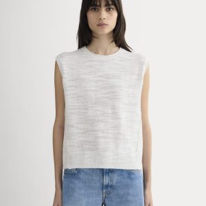 The Muscle Sweater in Cotton Linen | White