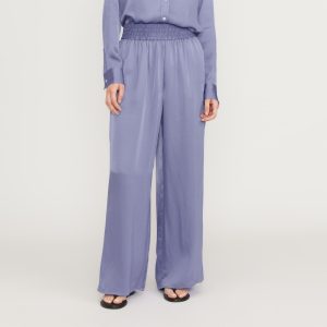The Satin Pull-On Pant | Cornflower Blue