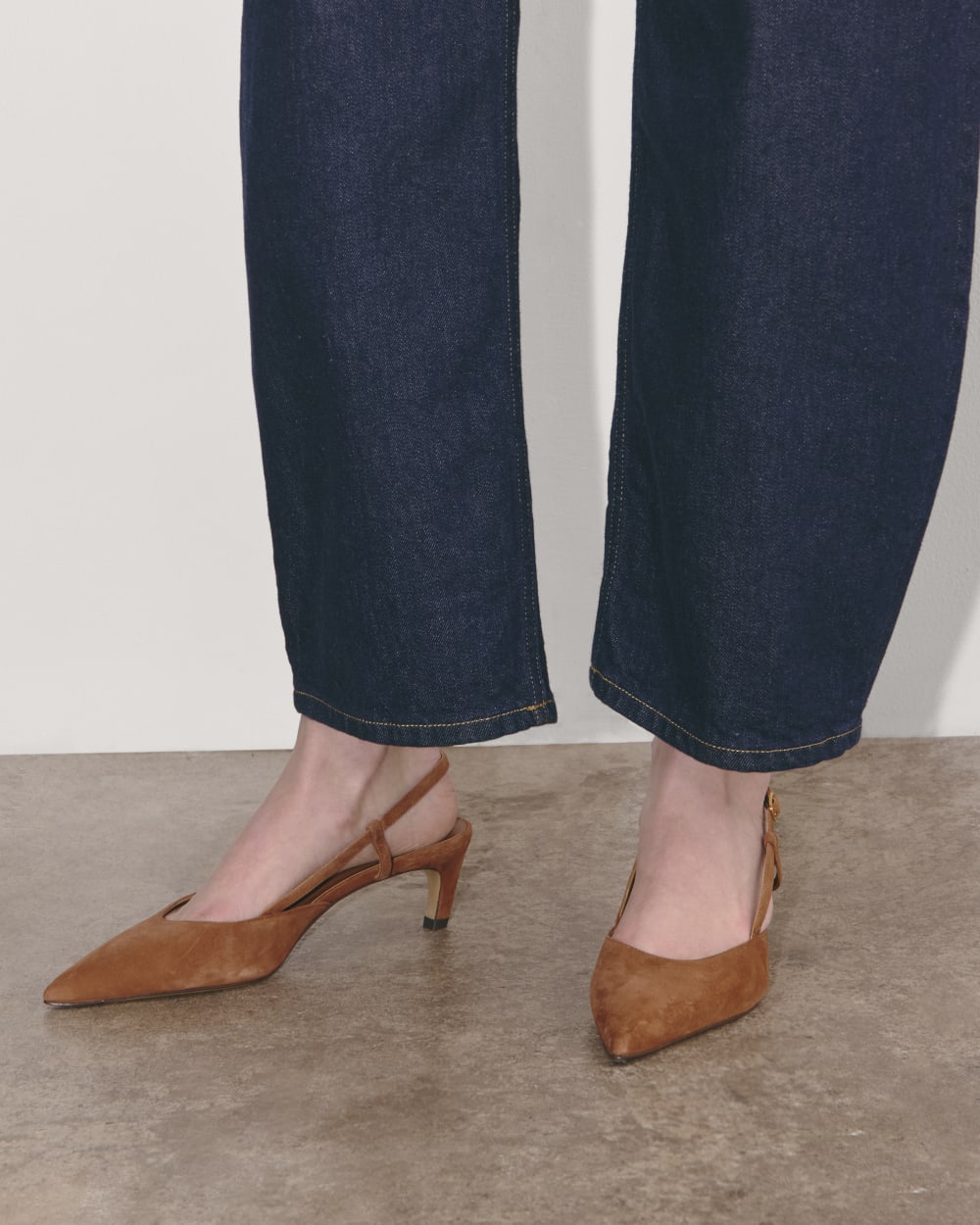 The Studio Slingback Heel | Saddle Brown Suede - Image 2