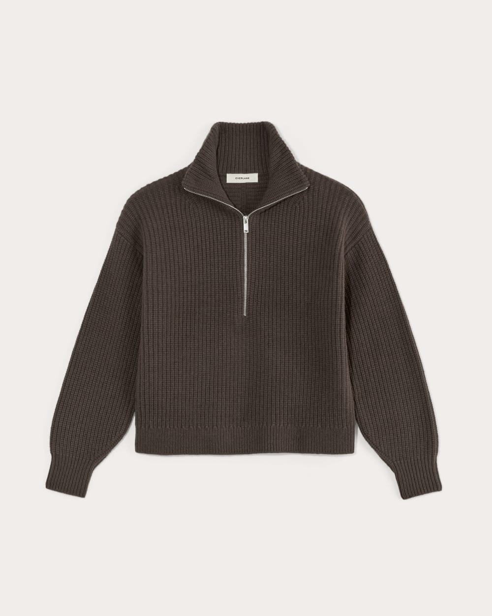 The Half-Zip Sweater in Luxe Merino | Earth Brown - Image 2