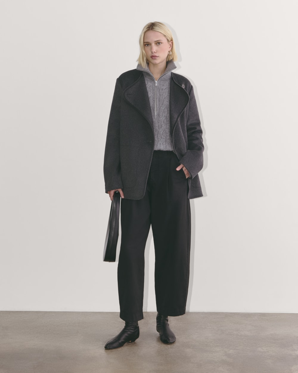The October Coat | Dark Charcoal Melange - Image 3