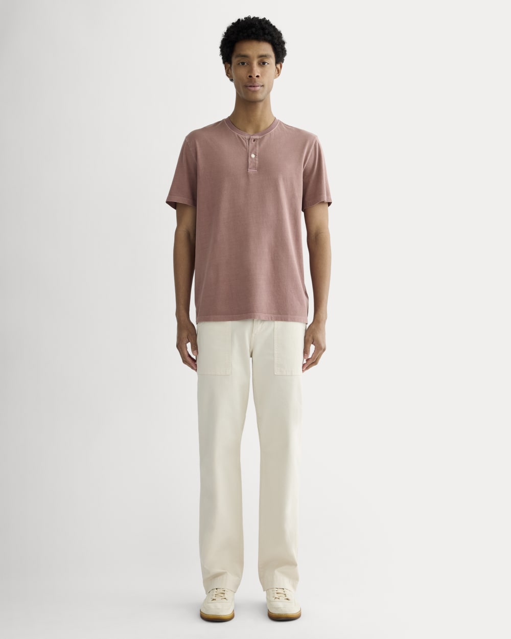 The Essential Organic Garment-Dyed Henley | Brown Garment Dye - Image 3