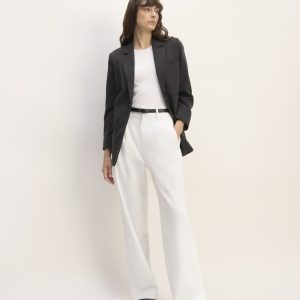 The Draper Pleated Pant in Buttersmooth | White | 30 Inseam