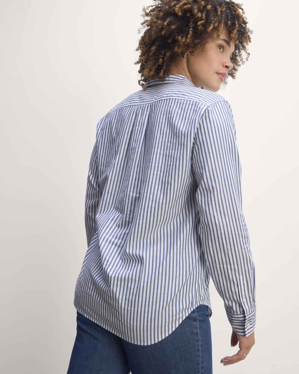 The Must-Have Shirt in Silky Cotton | White / Bellwether Blue - Image 6