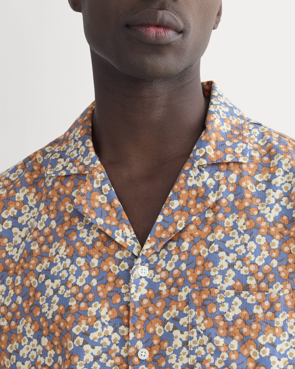 The Textured Resort Shirt | Soft Cobalt Floral - Image 4
