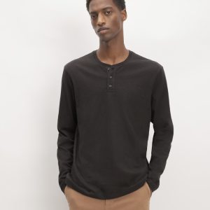 The Slub Long-Sleeve Henley | Black