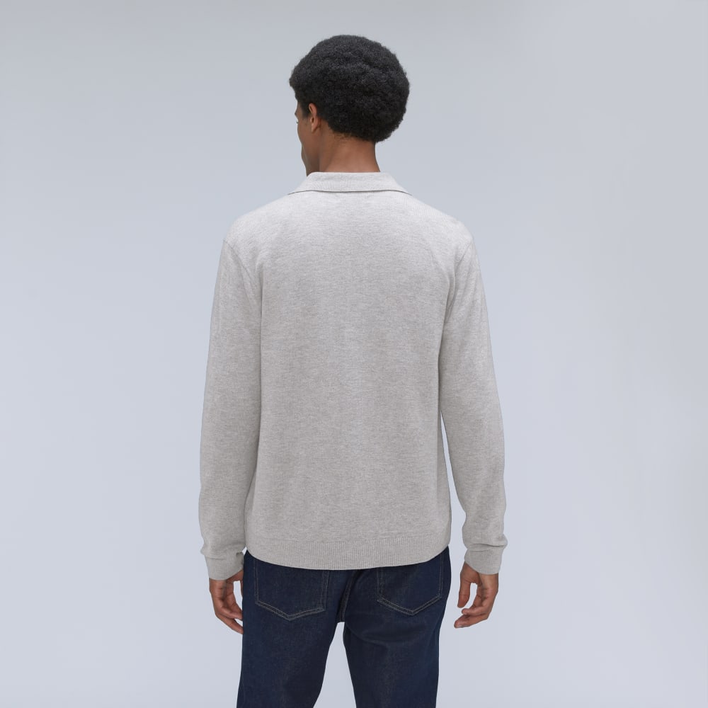 The Merino-Blend Sweater Polo | Heathered Grey - Image 3