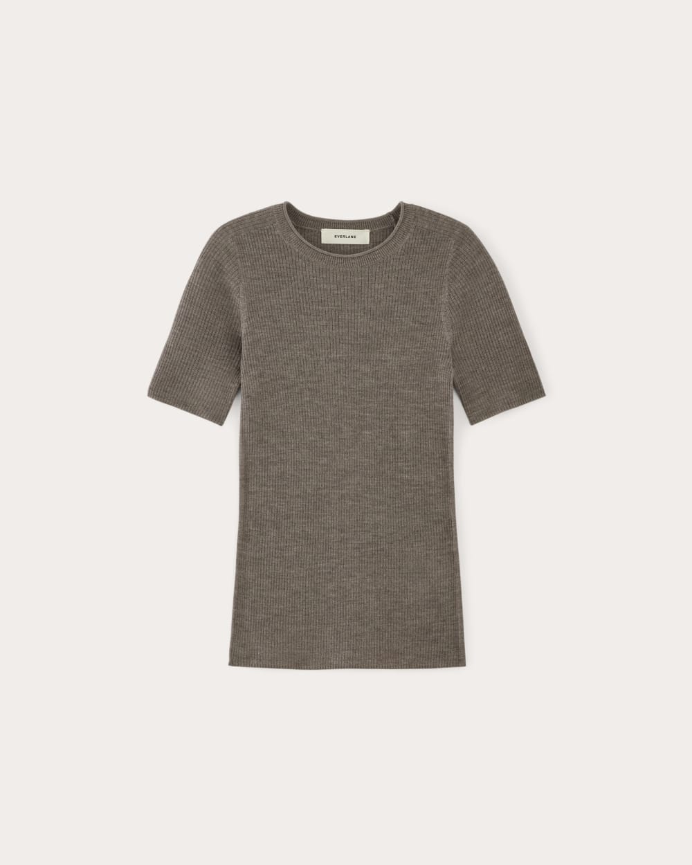 The Sweater Tee in Ultrasoft Merino | Heather Cocoa - Image 2