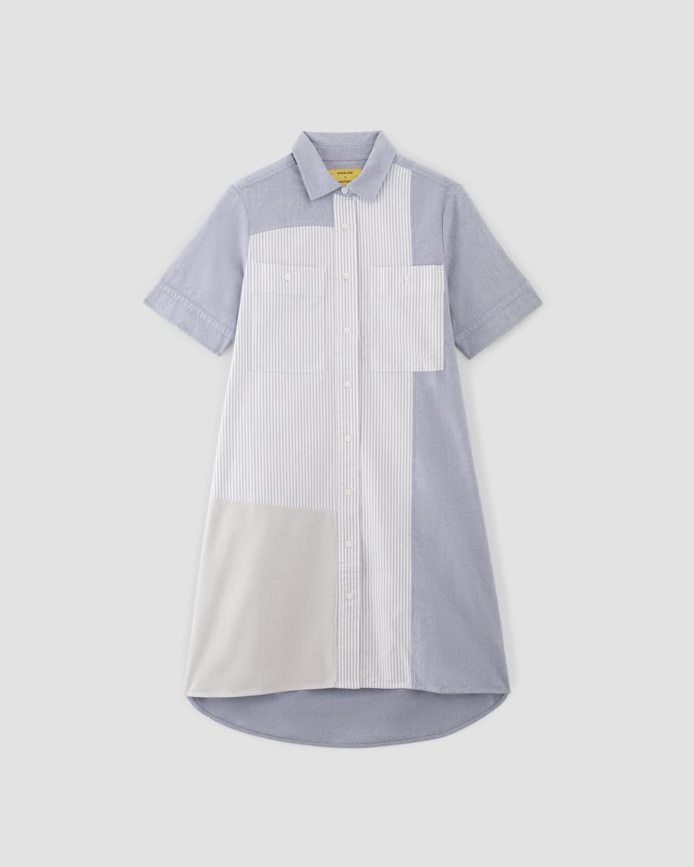 The Everlane x Marques' Almeida Patchwork Daytripper Dress | Blue Stripe Patchwork - Image 2