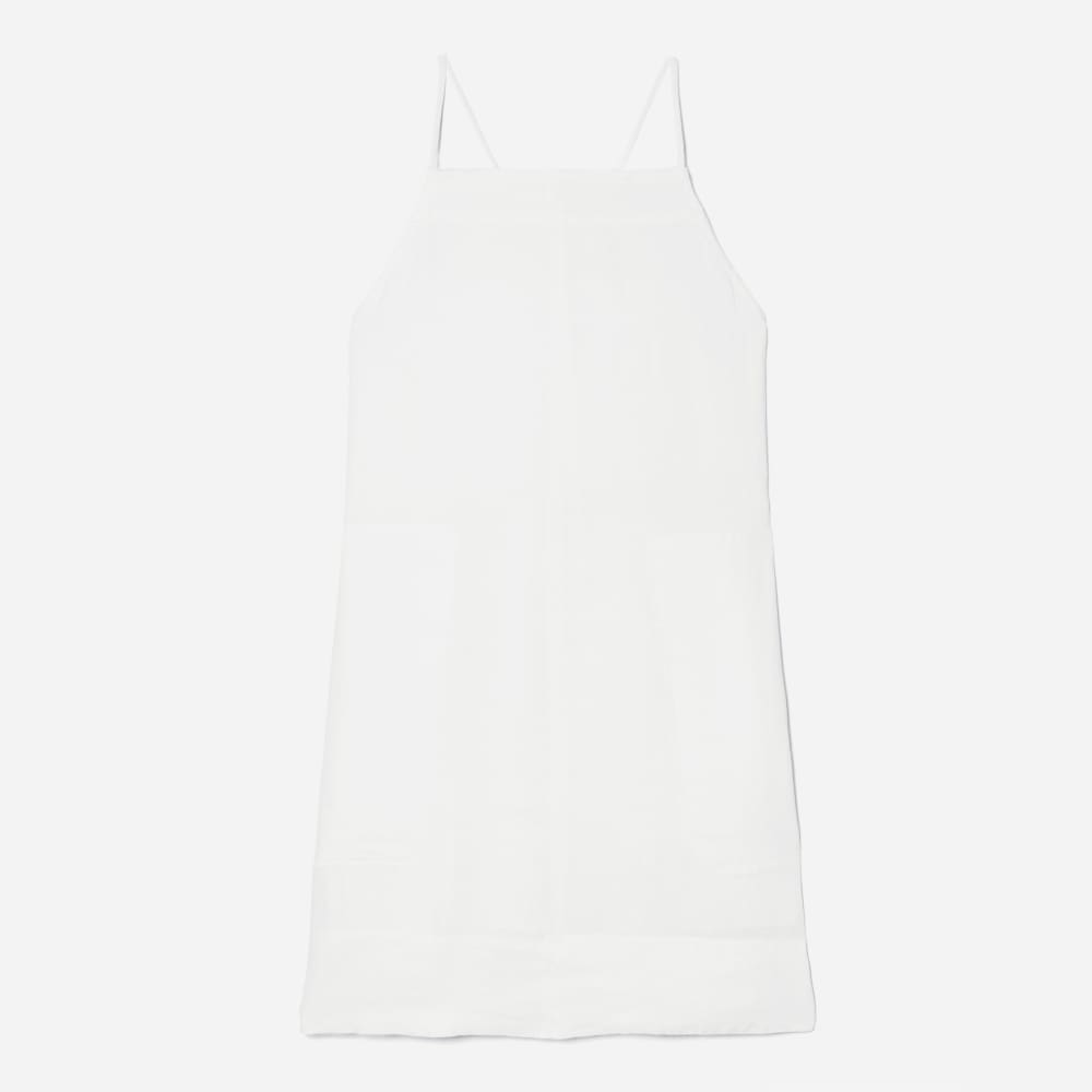 The Linen Apron Dress | White