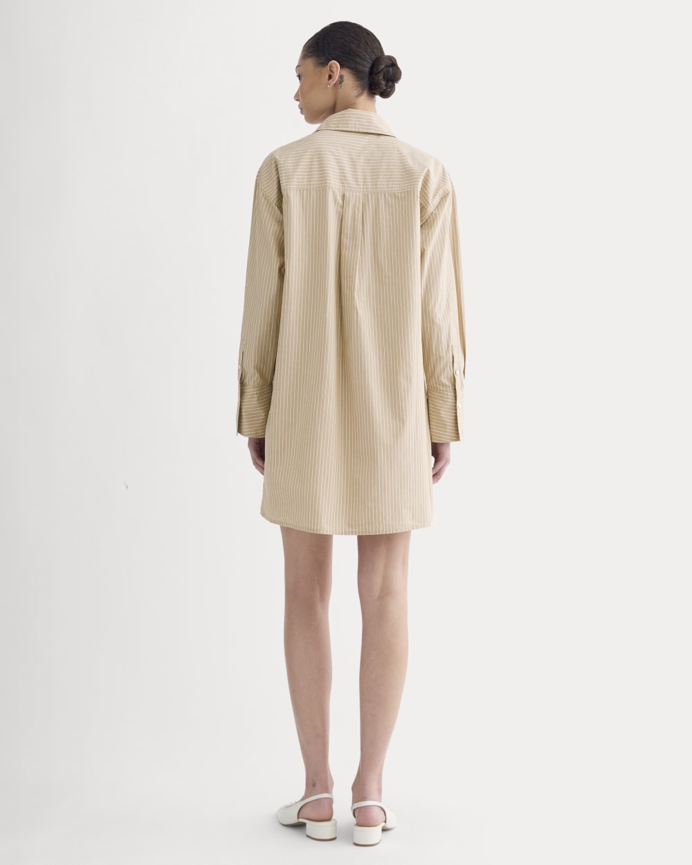 The Mini Shirtdress in Ultrasoft Cotton | Tiger's Eye / Optic White - Image 4