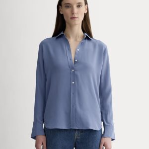 The Must-Have Shirt in Washable Silk | French Blue