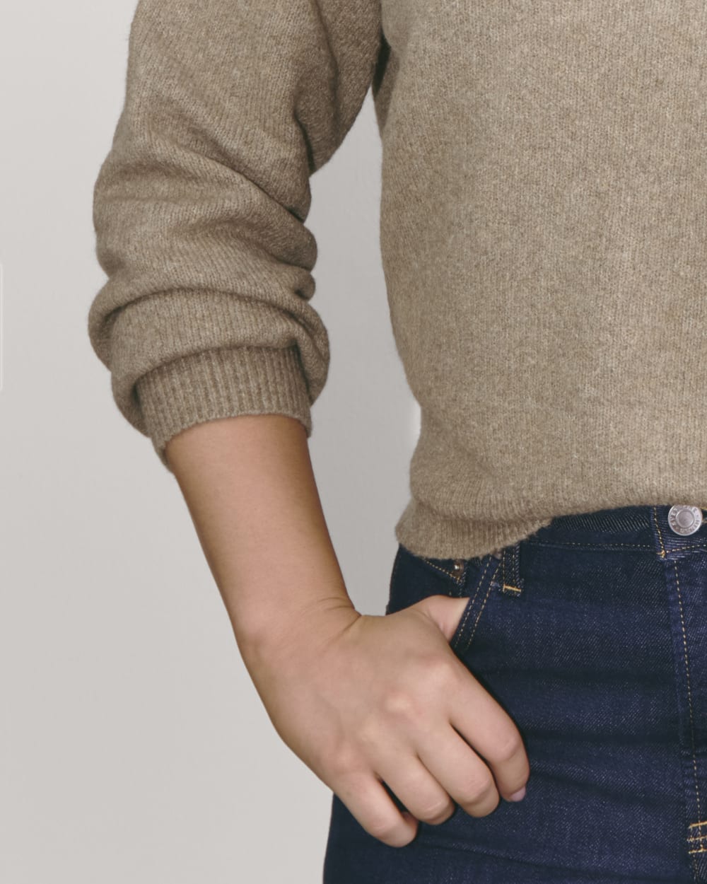 The Cocoon Crew in Plush Cotton | Heather Taupe - Image 4