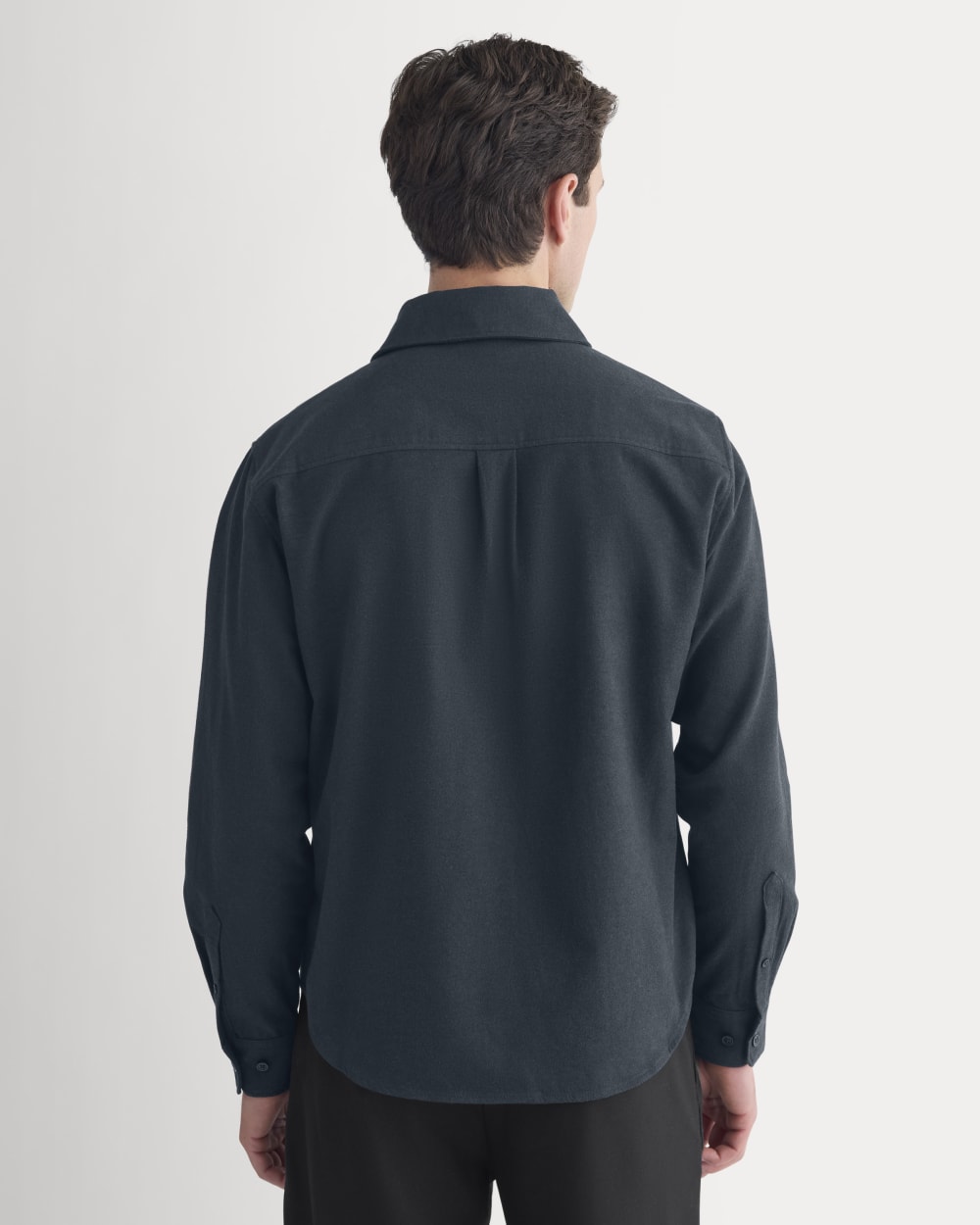 Brushed Flannel Shirt | Heathered Navy - Image 5