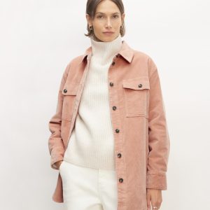 The Corduroy Oversized Shirt Jacket | Blush Pink