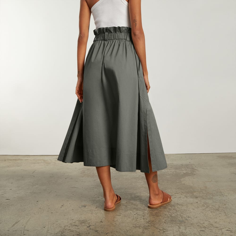 The Easy Button-Front Skirt | Pewter Green - Image 6