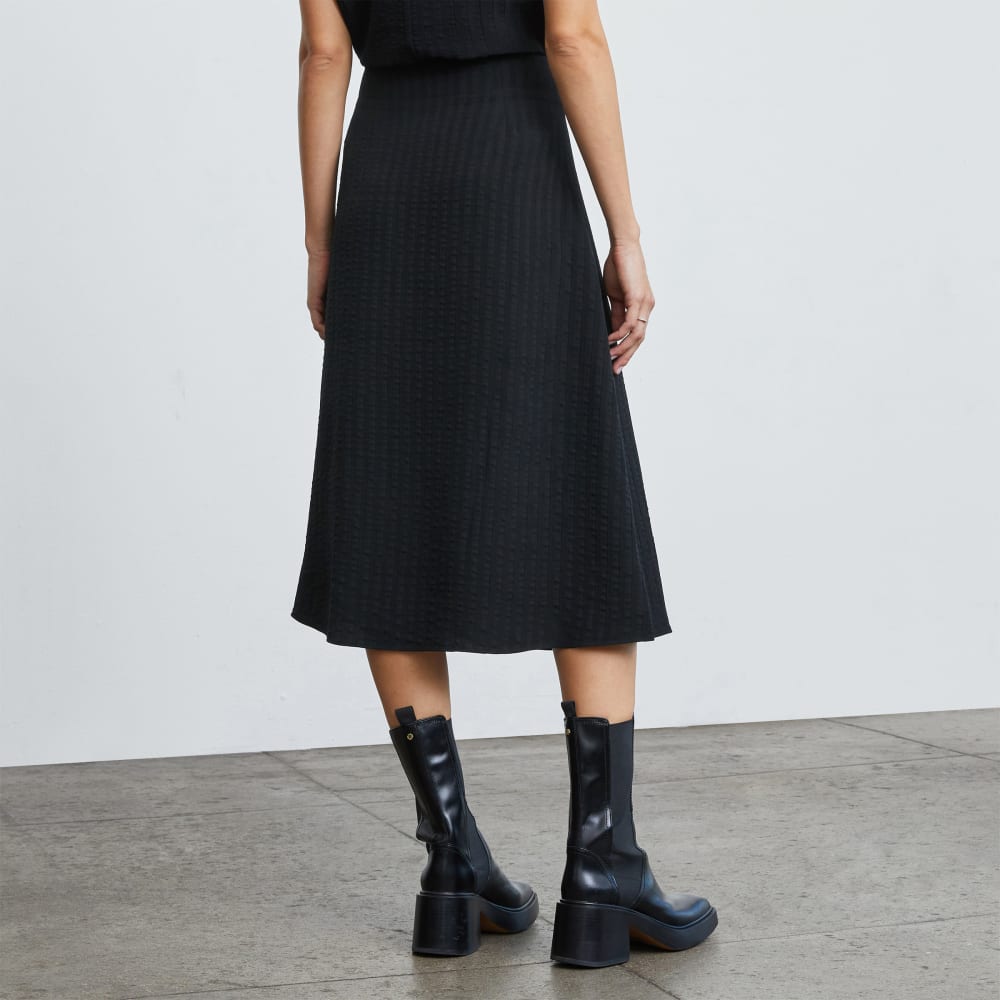 The City Stripe Midi Skirt | Black - Image 3