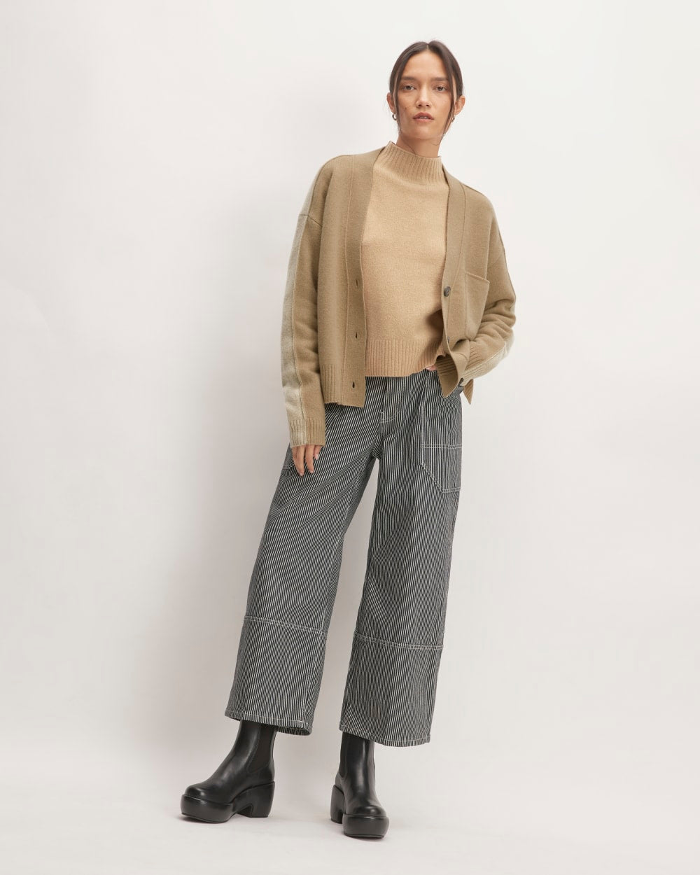 The Good Merino Wool Cardigan | Light Camel / Dark Oat - Image 3