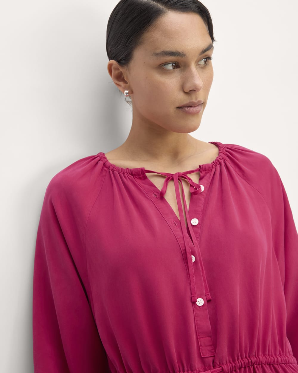 The TENCEL? Gathered Maxi Dress | Red Currant - Image 4