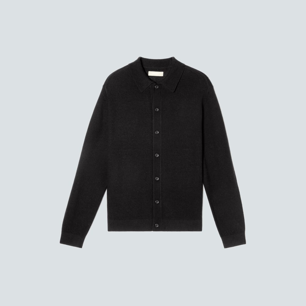 The Merino-Blend Sweater Polo | Black - Image 2