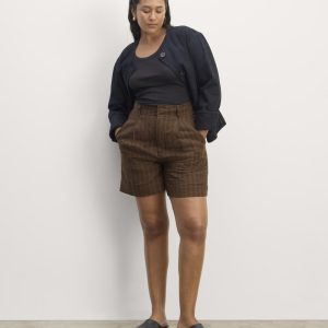 The Linen Way-High® Drape Short | Cocoa / Black