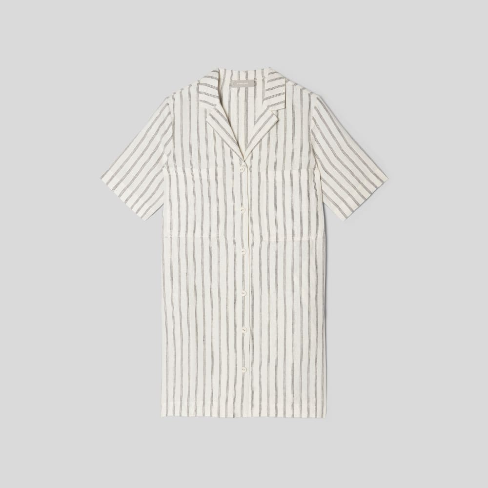 The Linen Workwear Dress | Black / Canvas Tan - Image 2