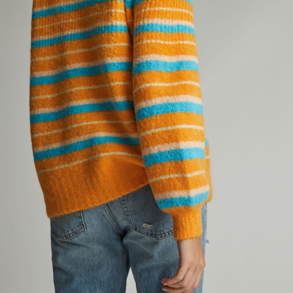 The SuperFuzz Alpaca Oversized Crew | Turmeric Stripe - Image 5