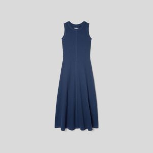The Organic Cotton Waffle Tank Dress | Navy