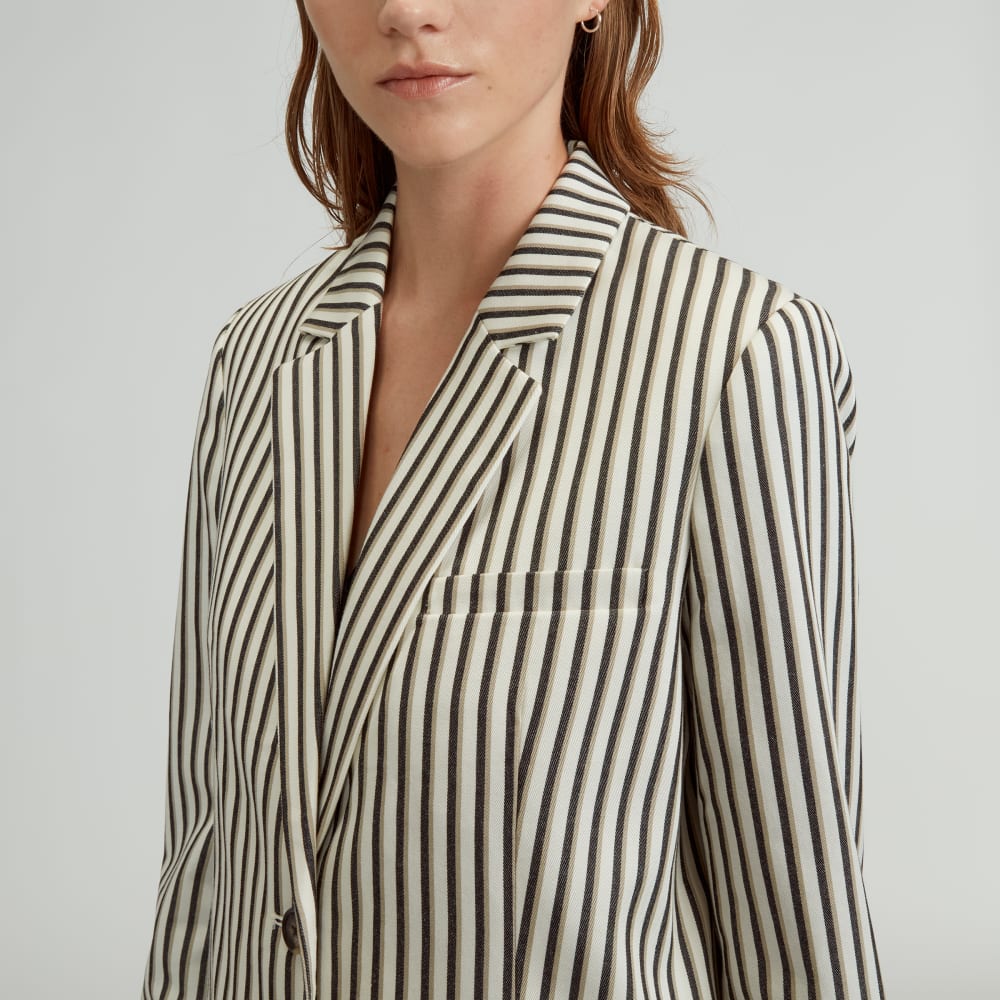 The Oversized Blazer in Buttersmooth | Ombre Stripe - Image 4