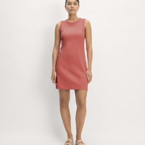 The Ribbed Mini Dress | Coral