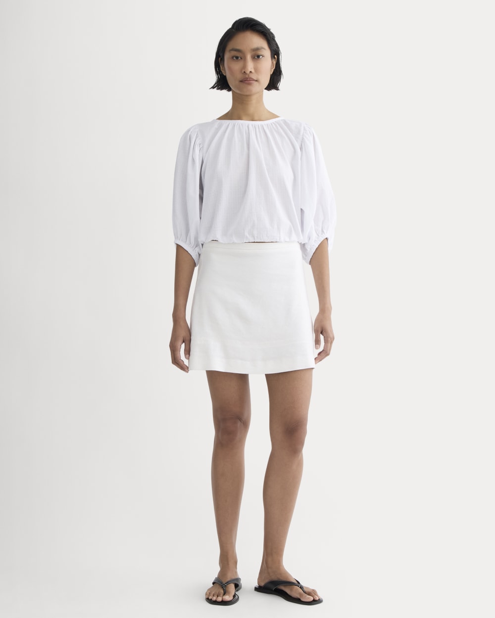 The Gauze Puff-Sleeve Top | White - Image 3