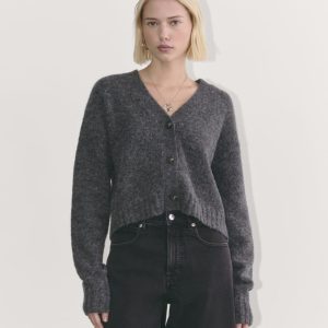 The Boxy Cardigan in Alpaca | Dark Charcoal