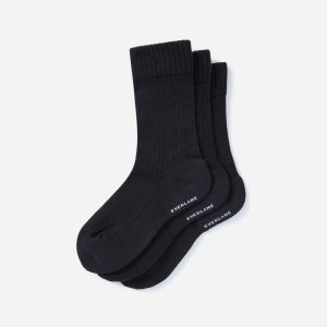 The Organic Cotton Ribbed Crew Sock 3-Pack | Black