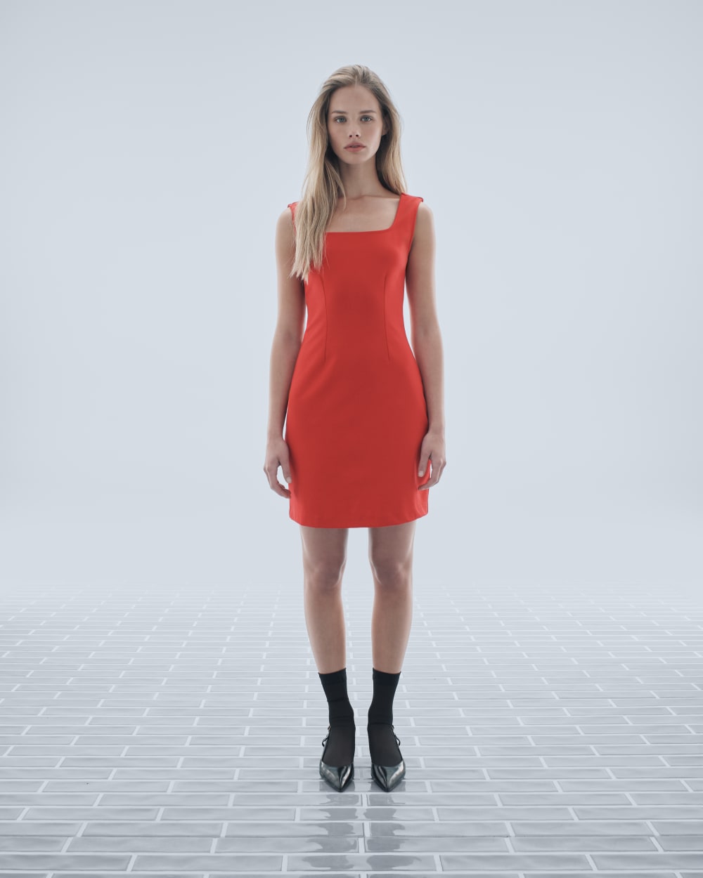 The Dream Square-Neck Dress | Classic Red - Image 6